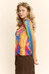 Kaleidoscope Mesh Top
