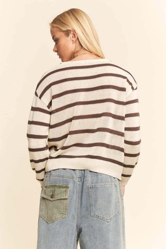 Calmyra Sweater — White/Mocha back