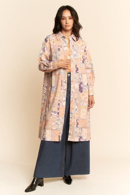 Elarose Jacket — Floral Denim front