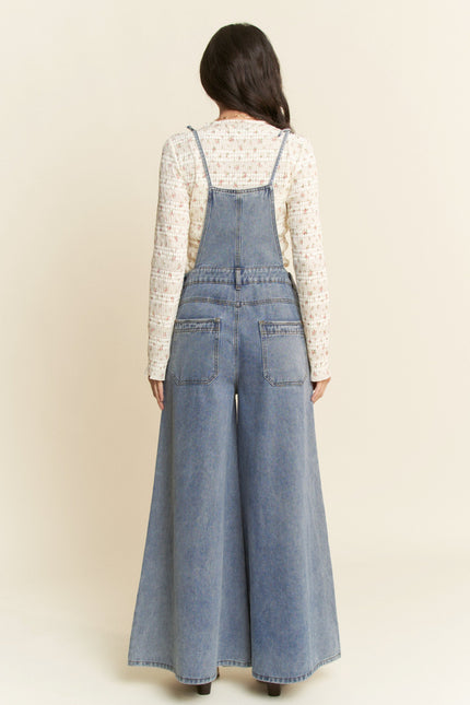 Fable Overalls — Light Denim back