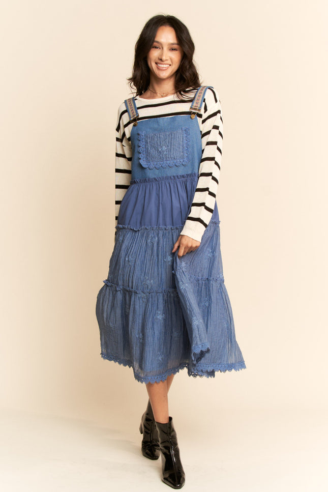Evangeline Dress — Denim Blue front