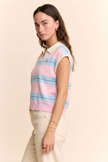 Riviera Sweater — Baby Pink side
