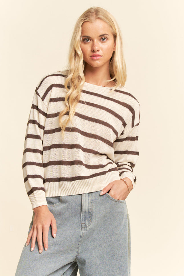 Calmyra Sweater — White/Mocha front
