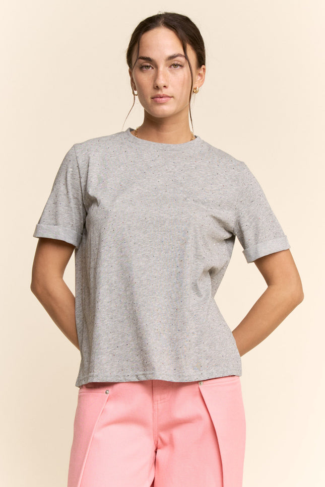 Kalia Top — Heather Grey front