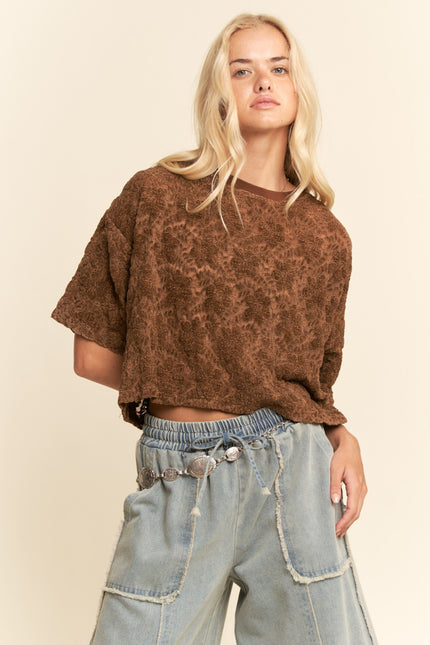 Velour Tee — Mocha front