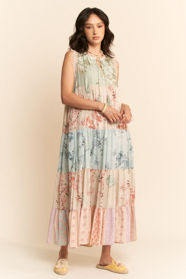 Fieldwhim Dress — Sage Multi front