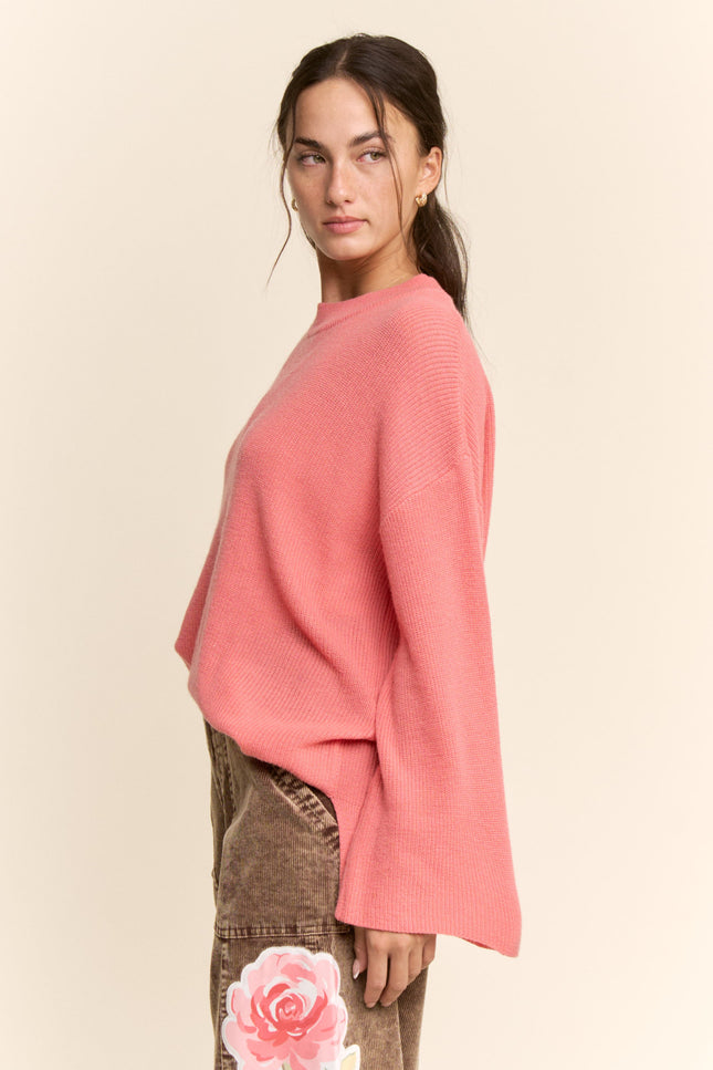 Meridian Sweater — Salmon Pink side