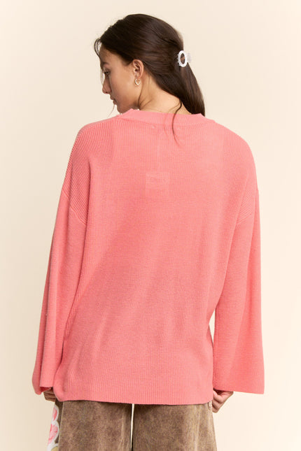 Meridian Sweater — Salmon Pink back