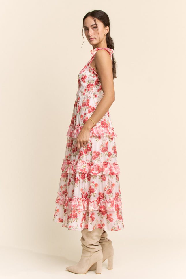 Roseraie Dress — Pink Red side
