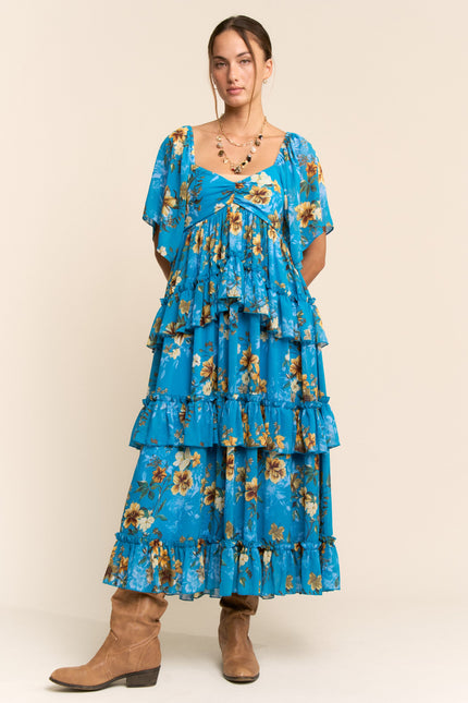 Lacuna dress — Jade Blue front