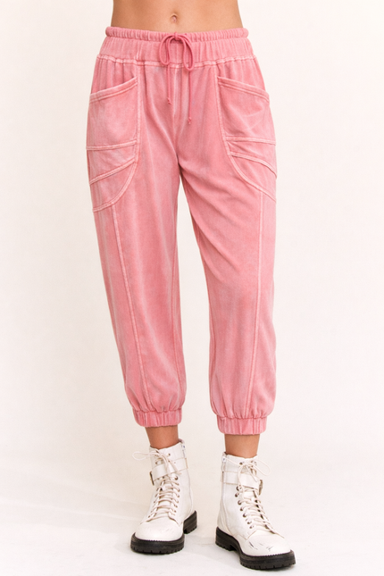 Lacquered pants — Coral Pink front