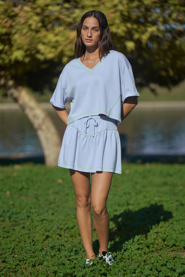 Skort Set — Light Blue front