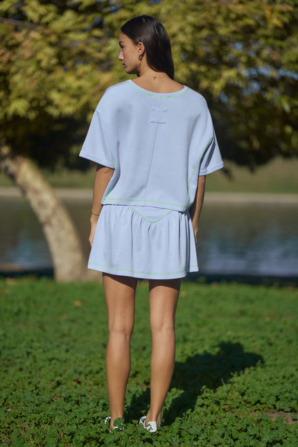 Skort Set — Light Blue back