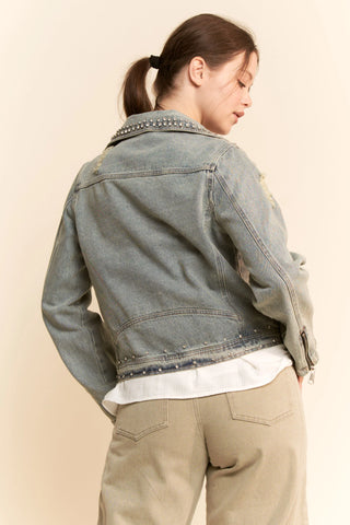 Voltura Jacket – Studded Moto Denim Jacket