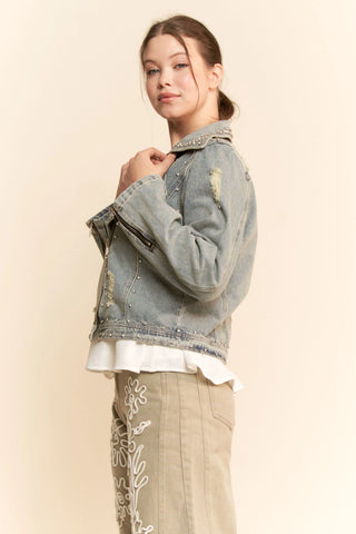 Voltura Jacket – Studded Moto Denim Jacket