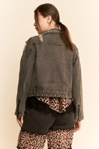 Voltura Jacket – Studded Moto Denim Jacket