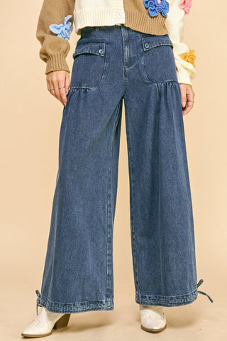 Sundrive Pants – Utility Pleat Wide-Leg Denim