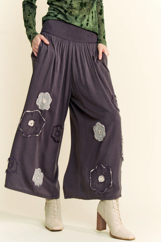 Moonflower Stitch Pants – Textured Wide-Leg Pants