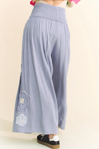 Moonflower Stitch Pants – Textured Wide-Leg Pants
