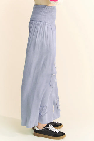 Moonflower Stitch Pants – Textured Wide-Leg Pants