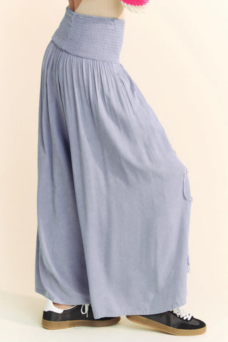 Moonflower Stitch Pants – Textured Wide-Leg Pants
