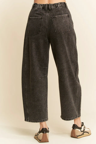 Duskline Jeans – Washed Black Wide-Leg Denim