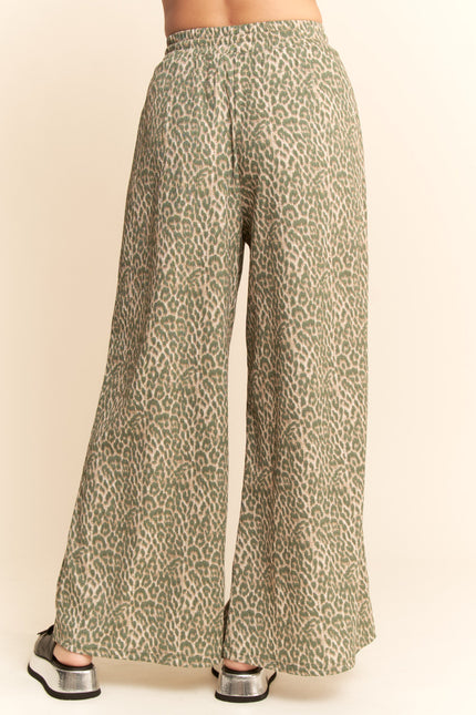 Marceau Pants — Leopard/teal back