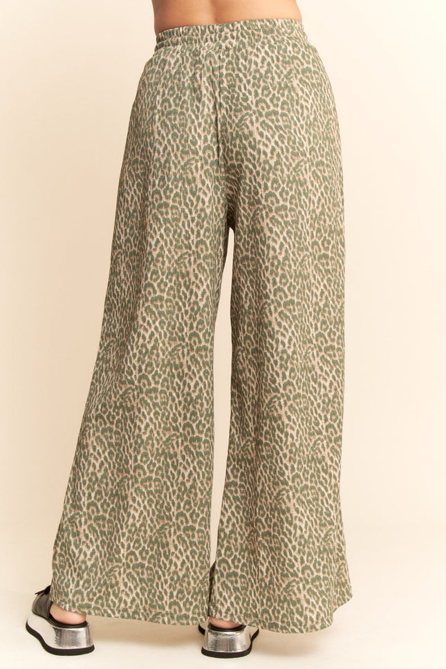 Marceau Pants — Leopard/teal back