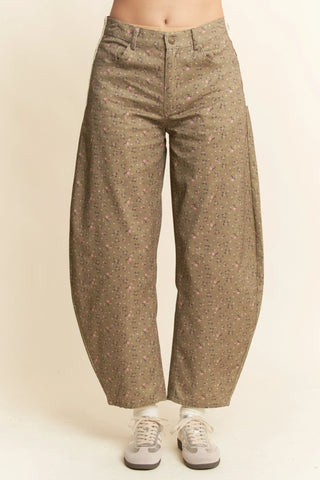 Wildbloom Pants – Bubble Wide-Leg Floral Denim