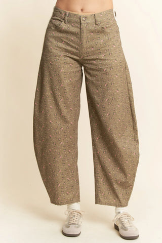 Wildbloom Pants – Bubble Wide-Leg Floral Denim