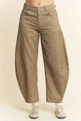 Wildbloom Pants – Bubble Wide-Leg Floral Denim