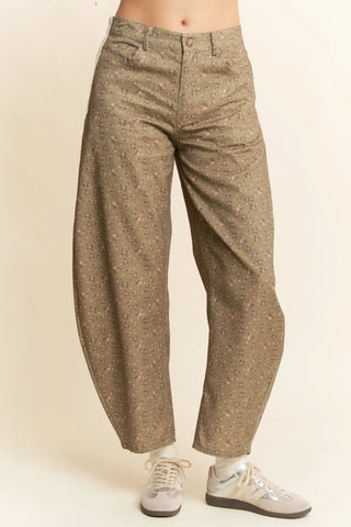 Wildbloom Pants – Bubble Wide-Leg Floral Denim