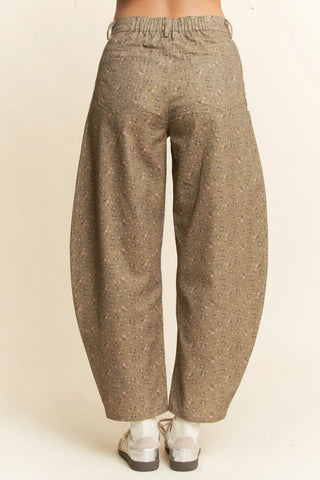 Wildbloom Pants – Bubble Wide-Leg Floral Denim