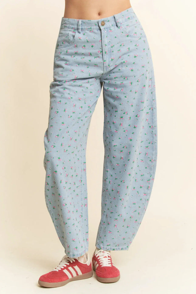 Petite Parade Jeans – Floral Denim Balloon Pants