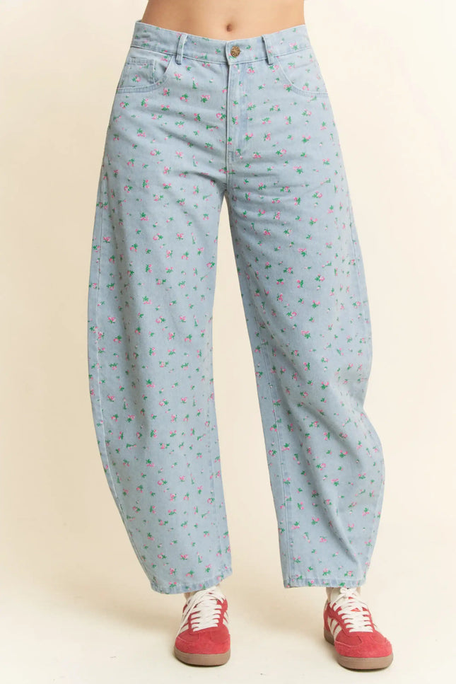 Petite Parade Jeans – Floral Denim Balloon Pants