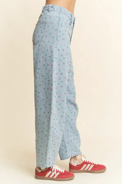 Petite Parade Jeans – Floral Denim Balloon Pants