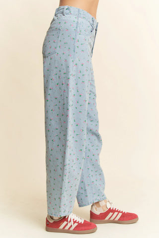 Petite Parade Jeans – Floral Denim Balloon Pants