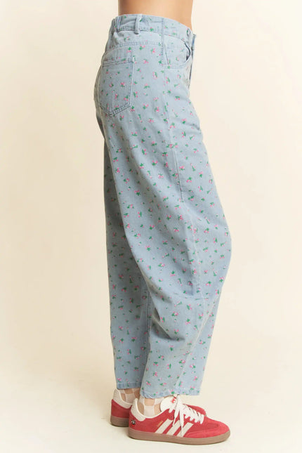 Petite Parade Jeans – Floral Denim Balloon Pants
