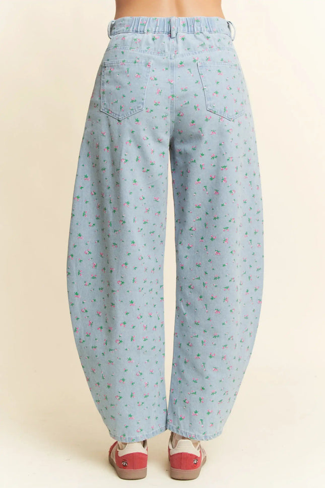 Petite Parade Jeans – Floral Denim Balloon Pants