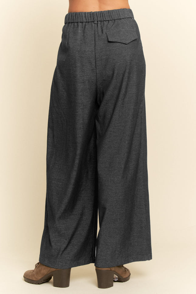 Vallauris Pants — Charcoal back