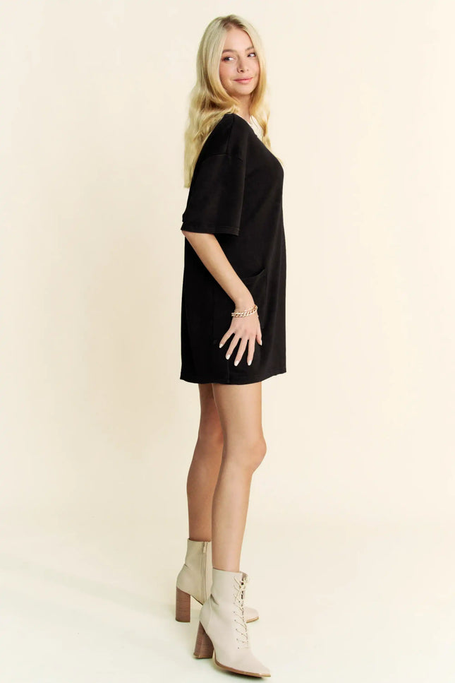 Oversized T-Shirt Romper – Relaxed Fit Pocket One Piece