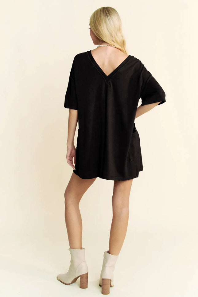 Oversized T-Shirt Romper – Relaxed Fit Pocket One Piece