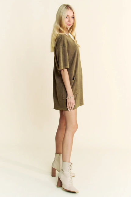 Oversized T-Shirt Romper – Relaxed Fit Pocket One Piece