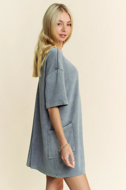 Oversized T-Shirt Romper – Relaxed Fit Pocket One Piece