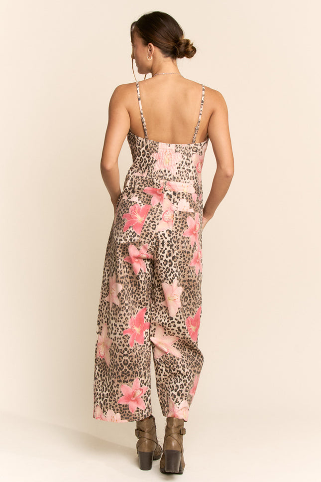 Vionelle Jumpsuit — Leopard Floral back