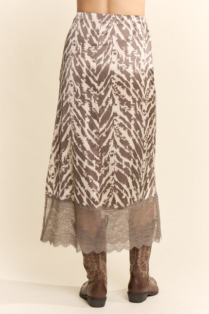 Viremont Skirt — Taupe Zebra back