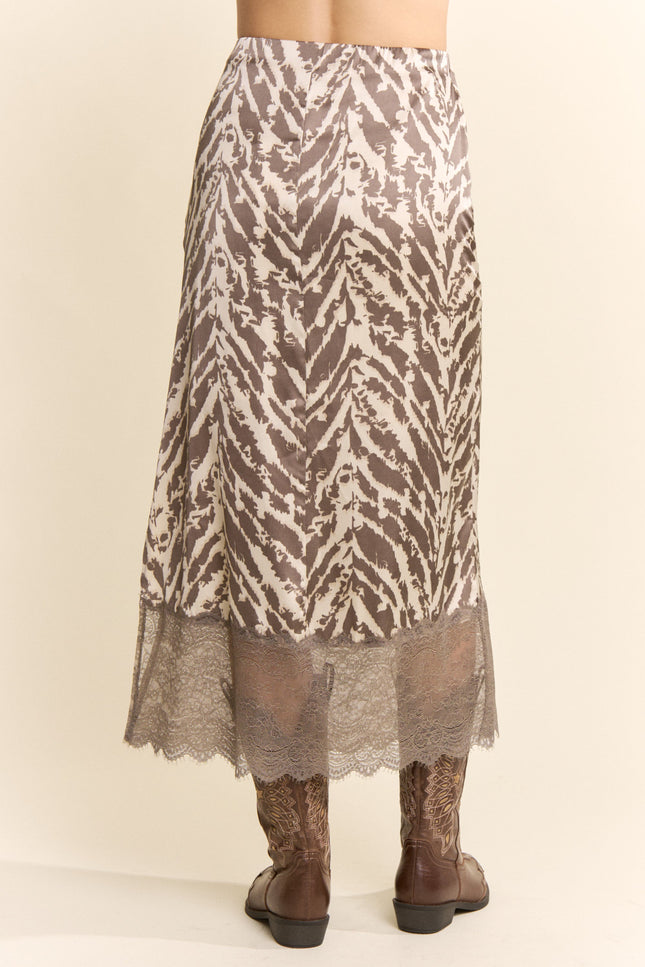 Viremont Skirt — Taupe Zebra back
