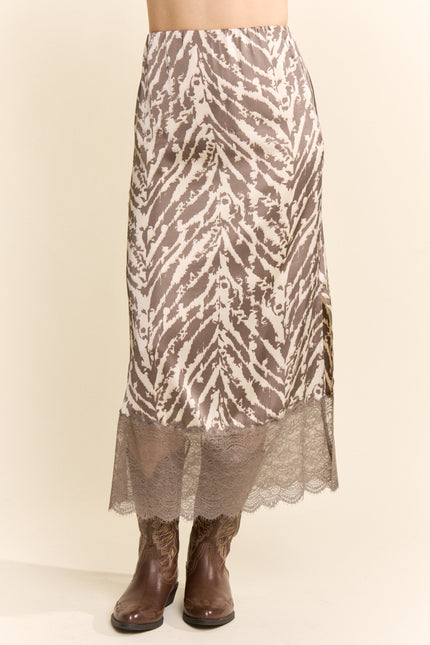 Viremont Skirt — Taupe Zebra front