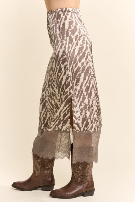 Viremont Skirt — Taupe Zebra side