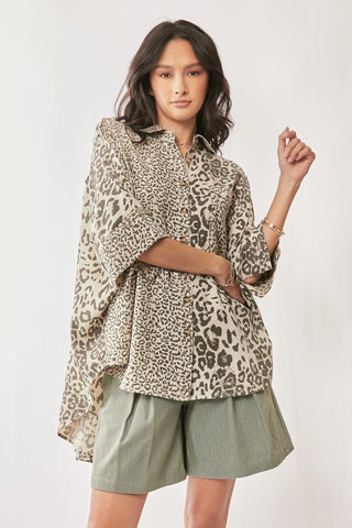 Pardus Shirt - Oversized Leopard Button-Down Shirt